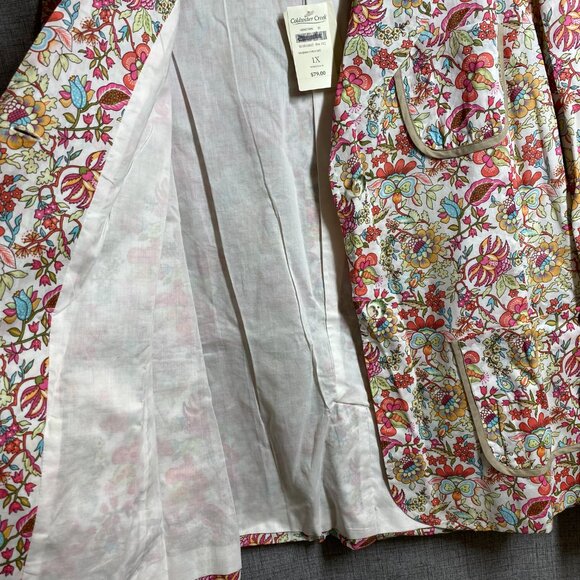 Coldwater Creek Blazer Linen Blend Button Collar Pockets Y2K 1X - Picture 3 of 9